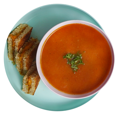 Cheddar Cheese Sandwich With Tomato Soup