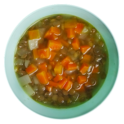 Sopa de lentejas y verduras para bebé