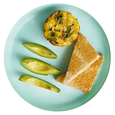 Tomato, spinach, mozzarella egg muffins