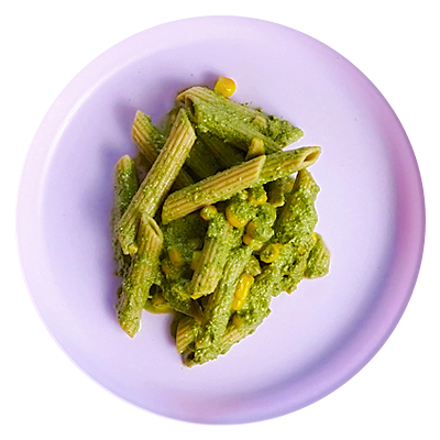 Baby spinach pesto pasta