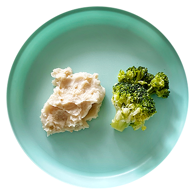Mashed cannellini beans and broccoli