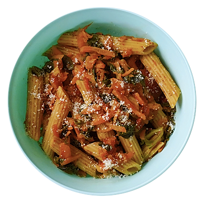 Chickpea veggie pasta