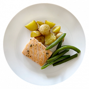 Salmón horneado con vegetales