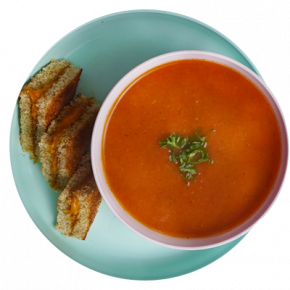 Cheddar Cheese Sandwich with Tomato Soup