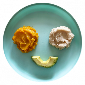 Frijoles con camote y aguacate