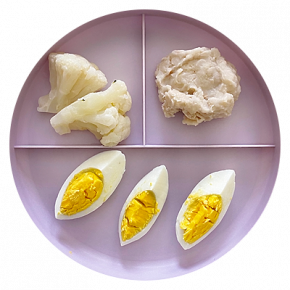 Frijoles, huevo, y coliflor