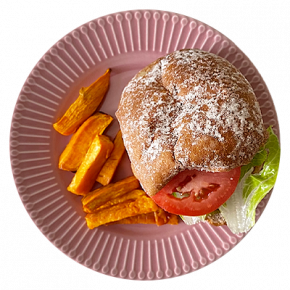 Hamburguesa de garbanzos y vegetales