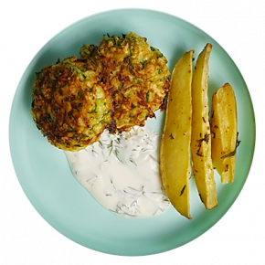 Tortitas de zucchini y papa horneada