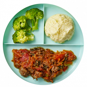 Baby Bolognese with Mashed Potatoes and Broccoli
