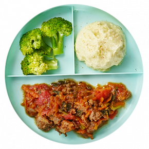 Bolognese with Mashed Potatoes and Broccoli