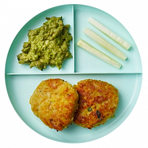 Tortitas de bacalao con vegetales