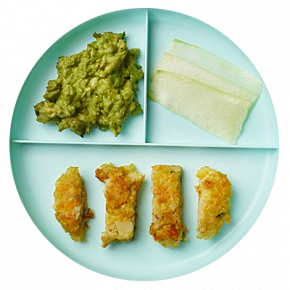 Tortitas de bacalao con vegetales para bebé