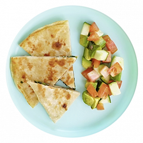 Quesadilla de champiñones y espinaca