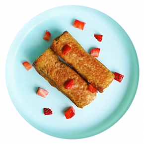 Enrolladitos de maní y banano