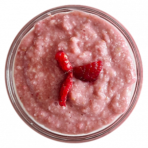 Avena de frambuesas y manzana