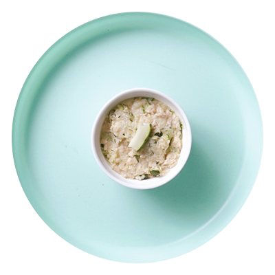 Salmon and zucchini purée