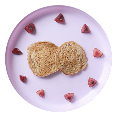 Panqueques de banano y cereza