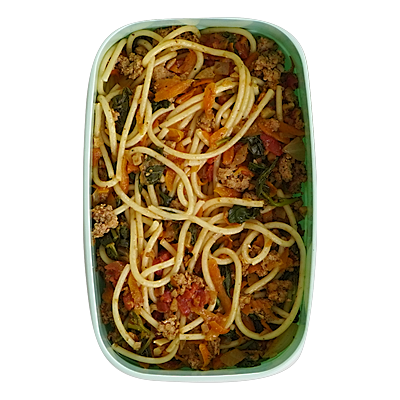 Pasta boloñesa con vegetales