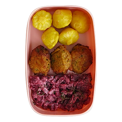 Tuna Patties and Beet Salad