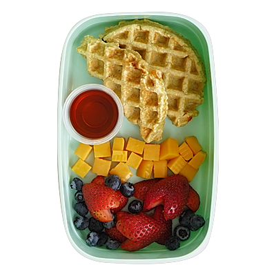 Waffles with Cheese and Fruit