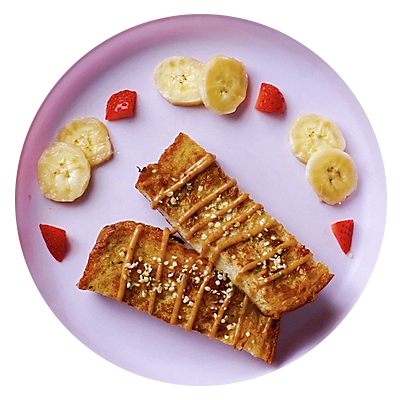 Tostada francesa de banano para bebé