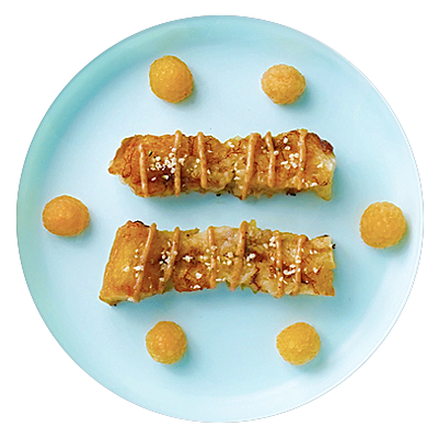 Tostada francesa de banano vegana para bebé
