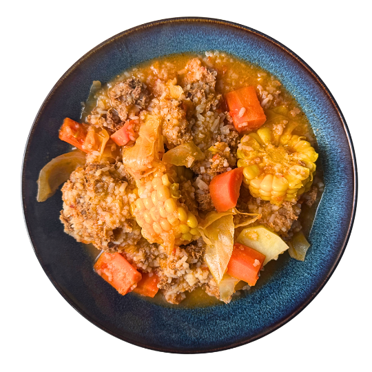 Sopa de albóndigas y verduras