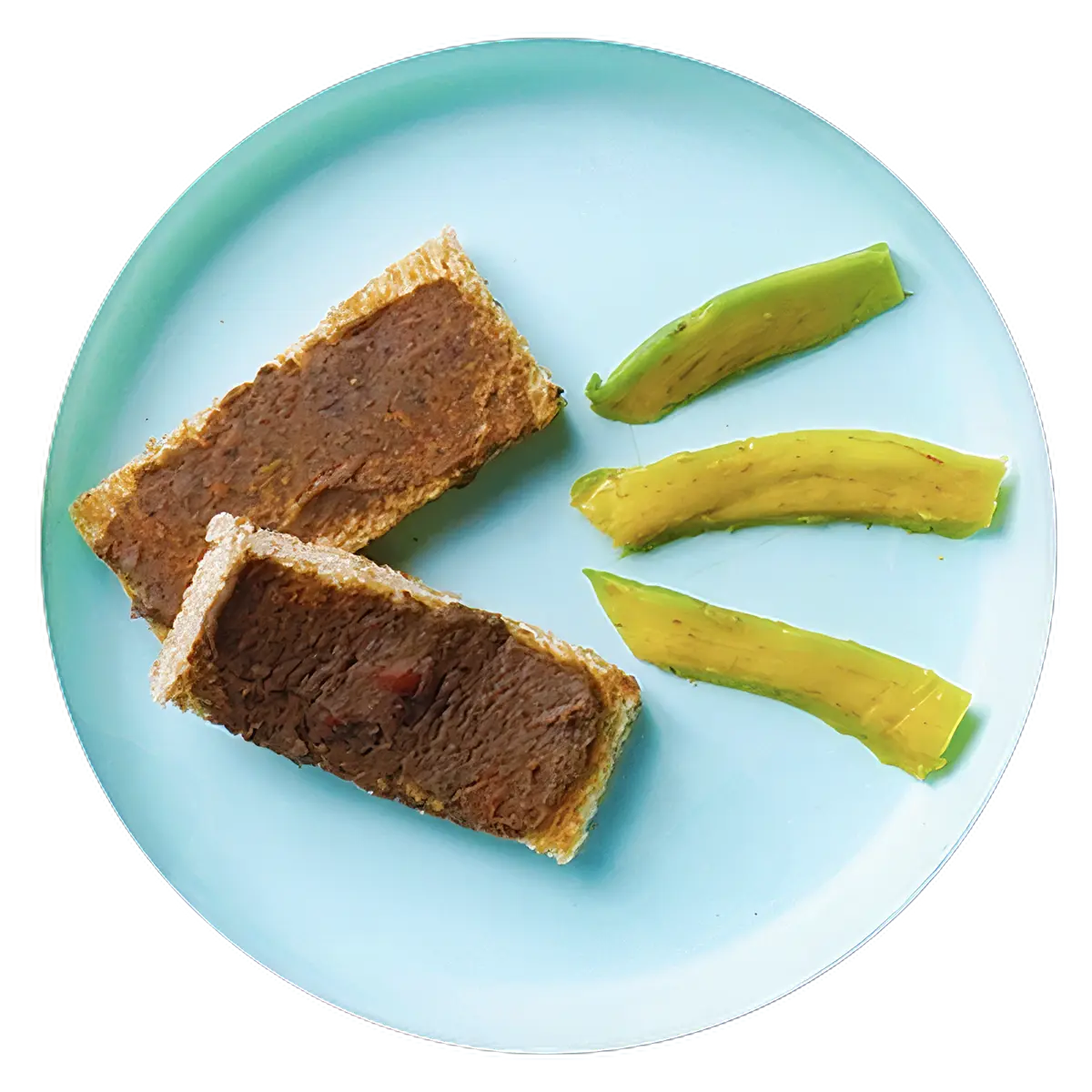 Tostada de frijoles y aguacate