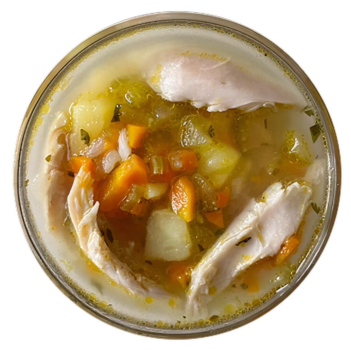 Sopa de pollo y verduras de bebé