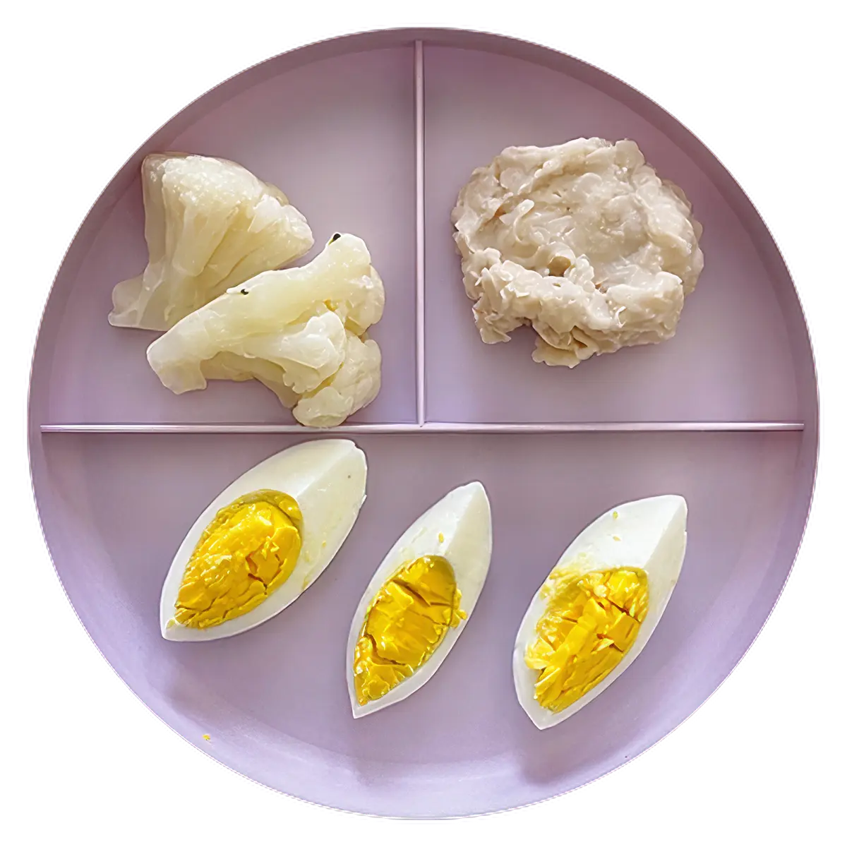 Frijoles, huevo, y coliflor