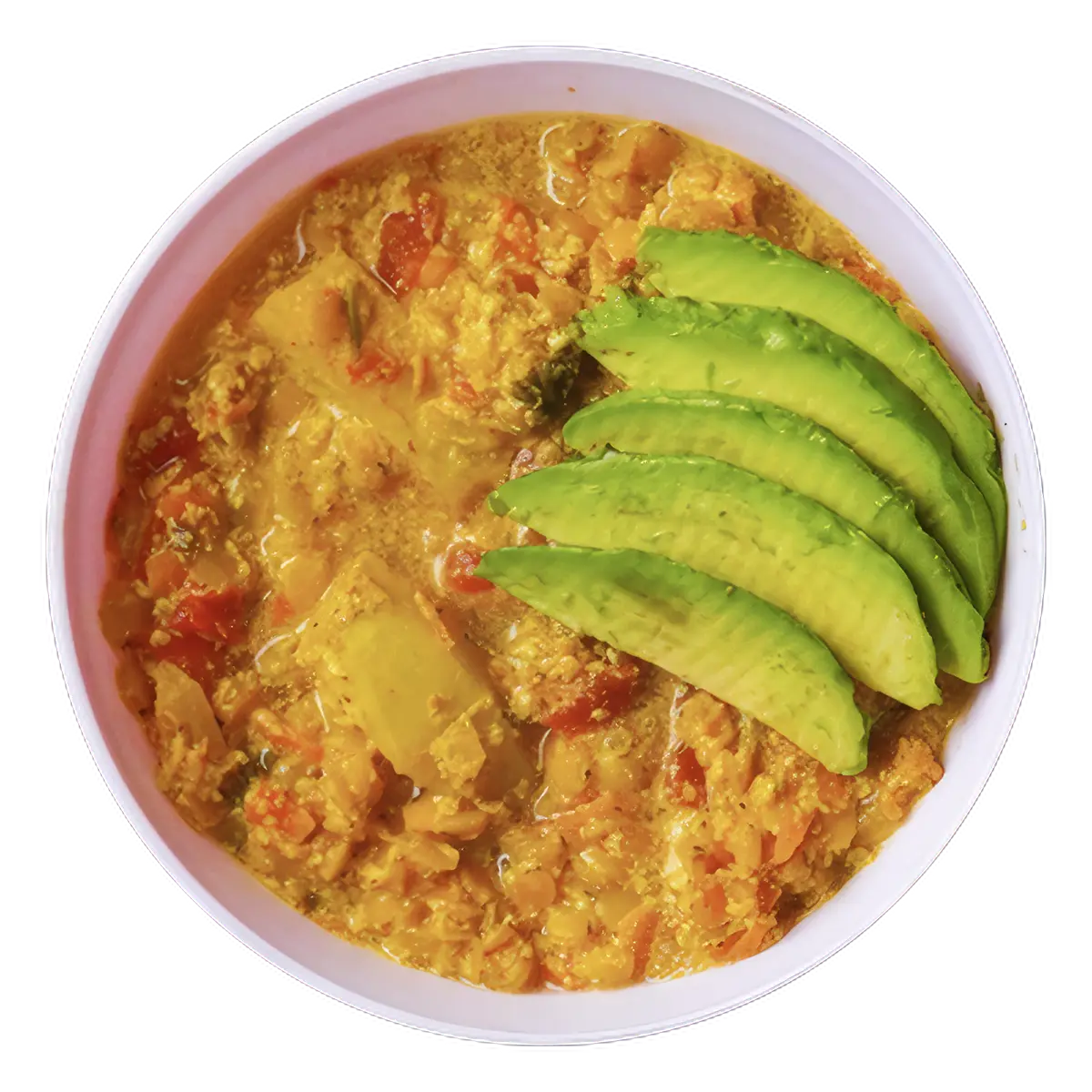 Sopa de tomate y lentejas al curry