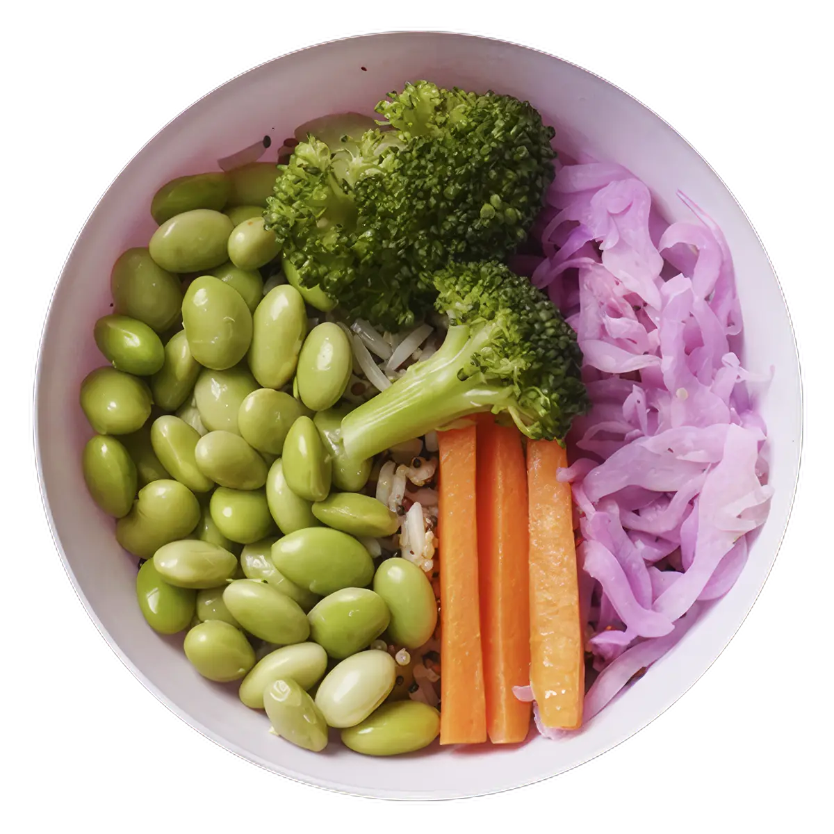 Bol de edamame y vegetales