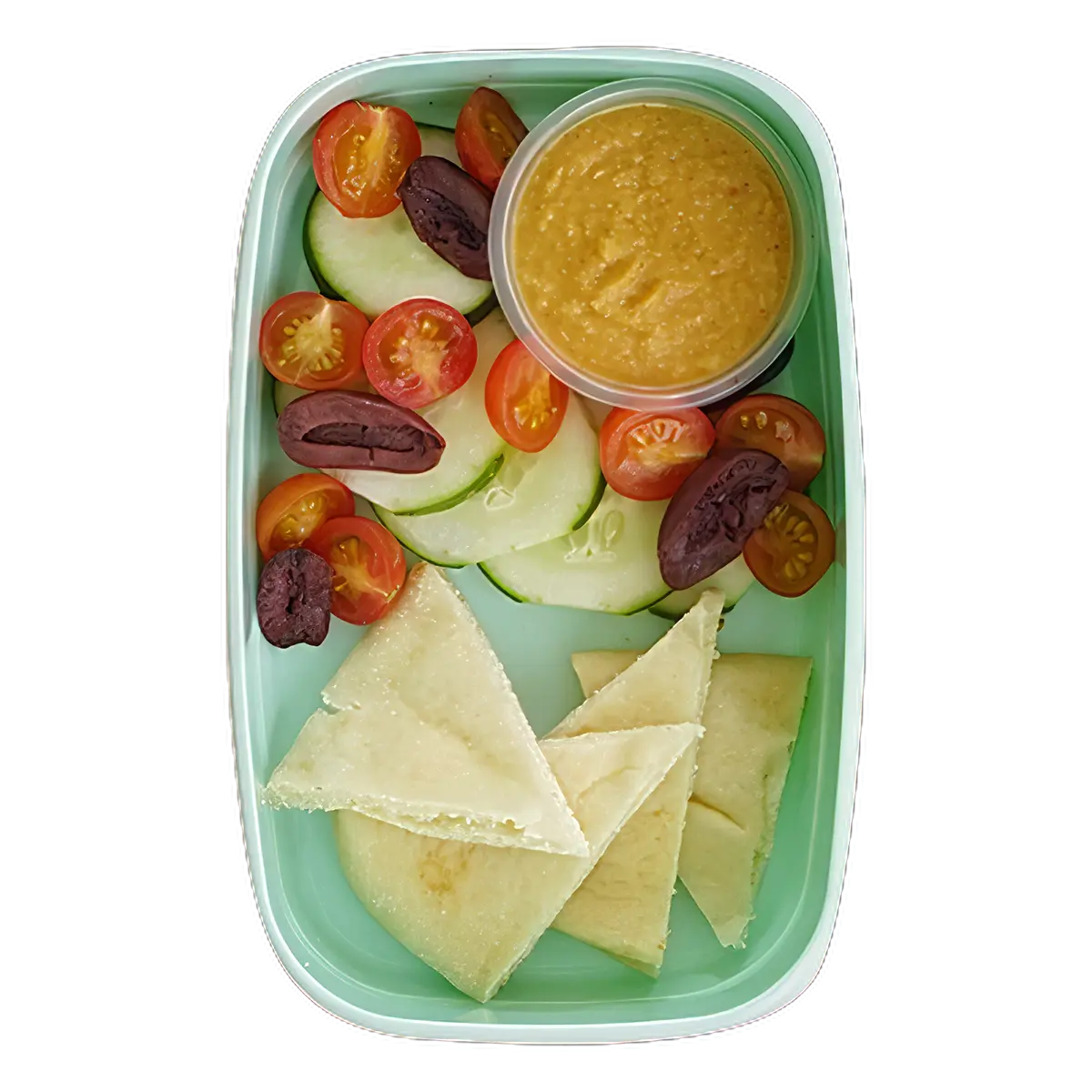 Hummus con ensalada y pan pita