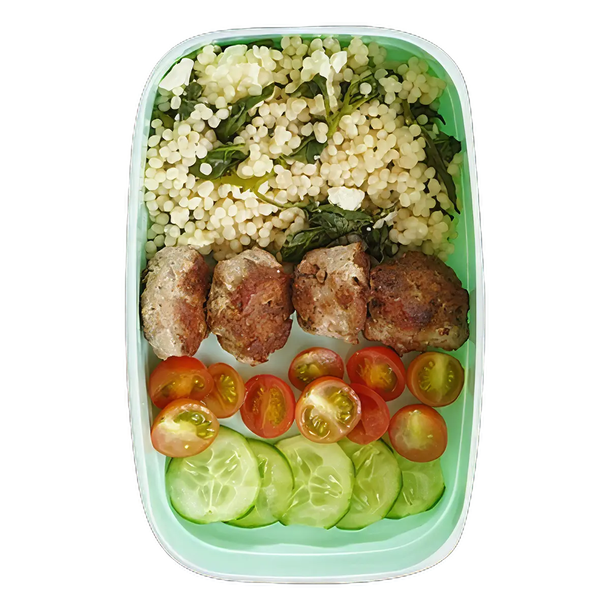 Albóndigas de cordero con cuscús y ensalada