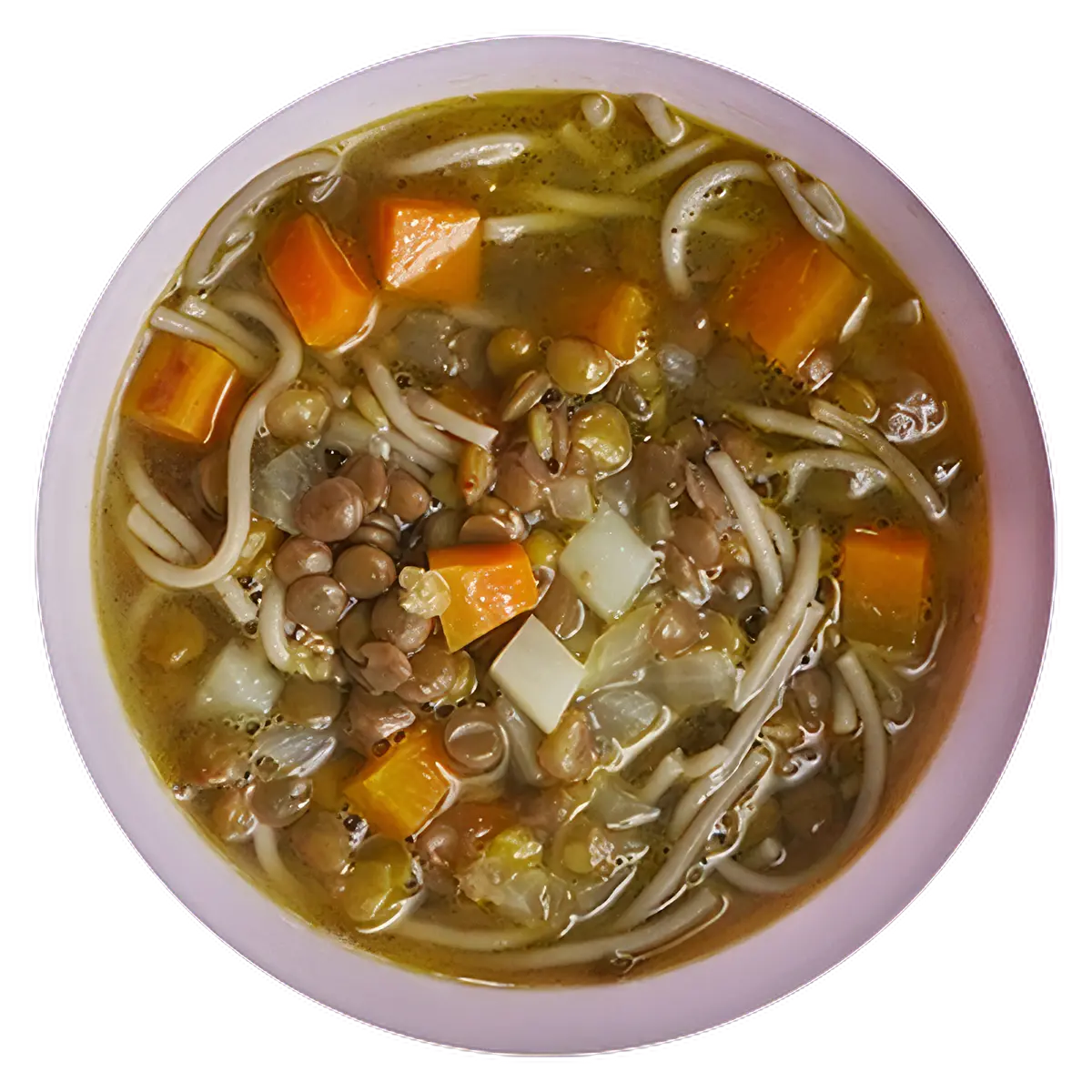 Lentil, Noodle, and Vegetable Soup