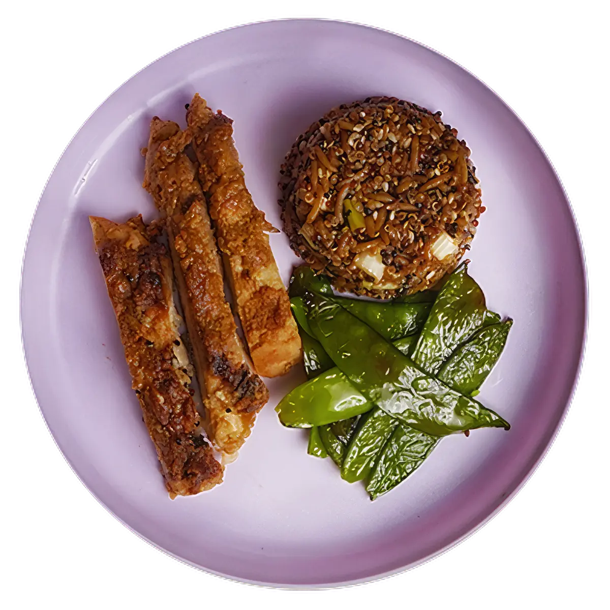 Miso Chicken with Snow Peas and Sesame Quinoa Rice