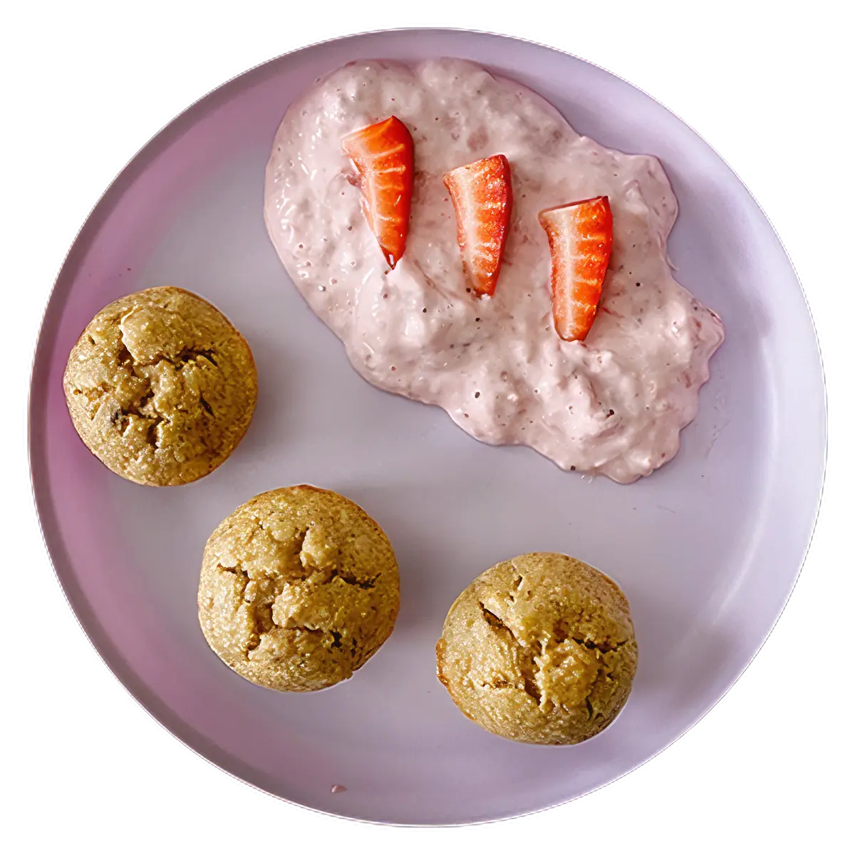 Peanut Butter Muffins with Strawberry Yogurt