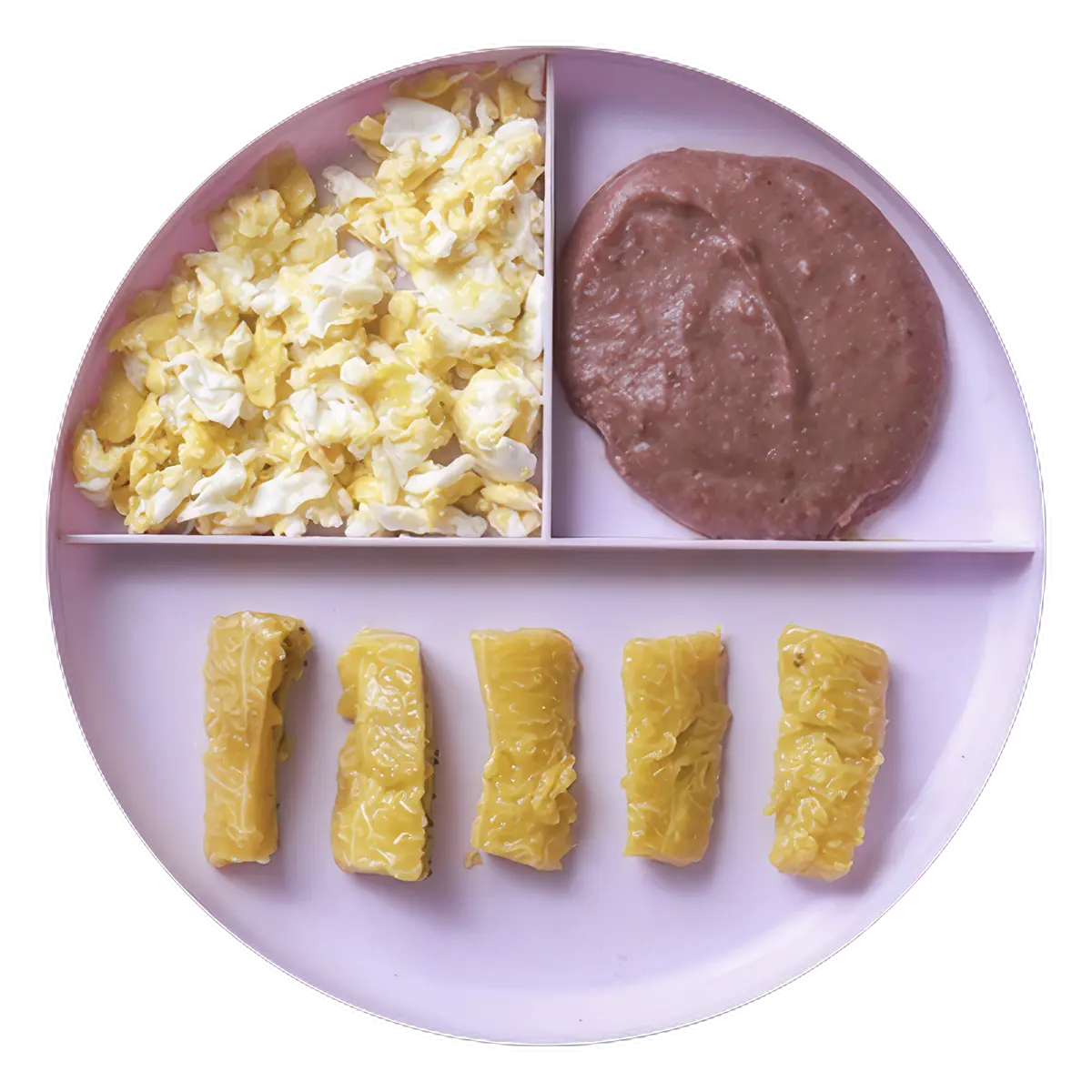 Plantain, Scrambled Egg, and Beans