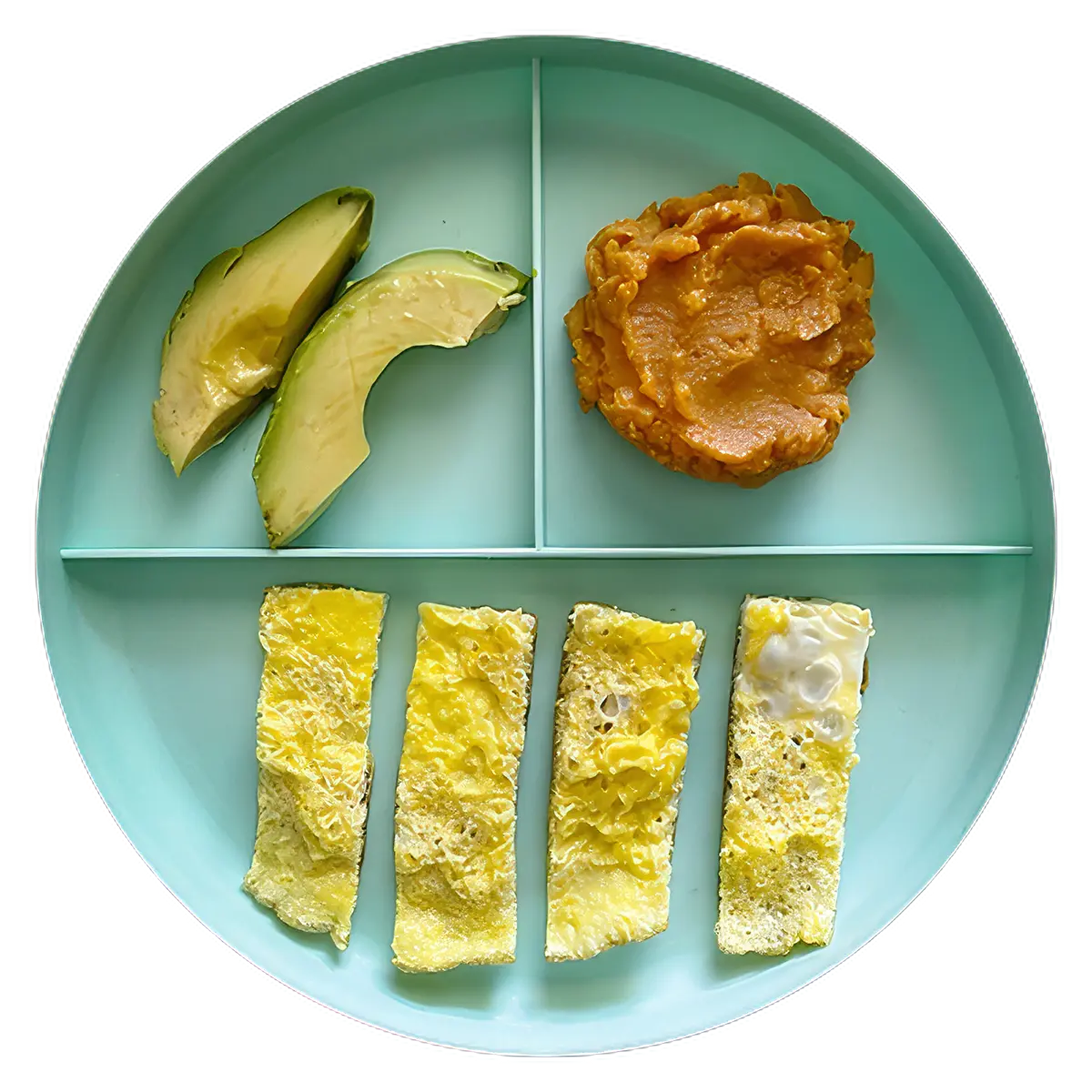 Camote con tiras de huevo y aguacate