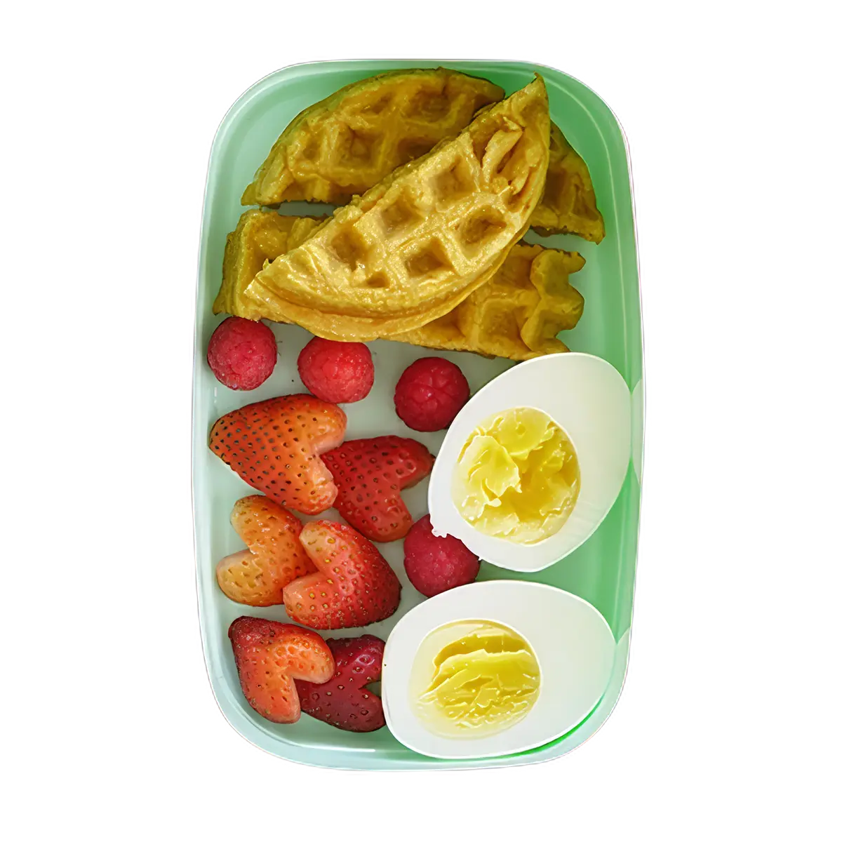 Waffles, Egg, and Fruit