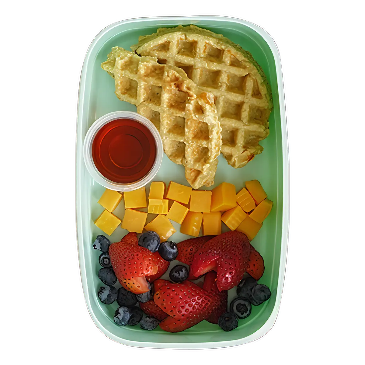 Waffles with Cheese and Fruit