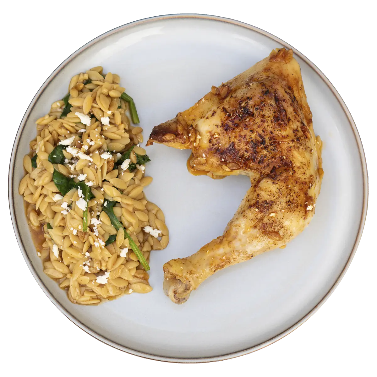 Orzo con Pollo Asado y Queso Feta